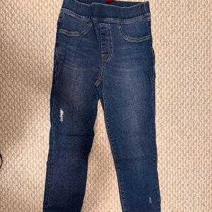 Spanx skinny jeans raw hem pull on